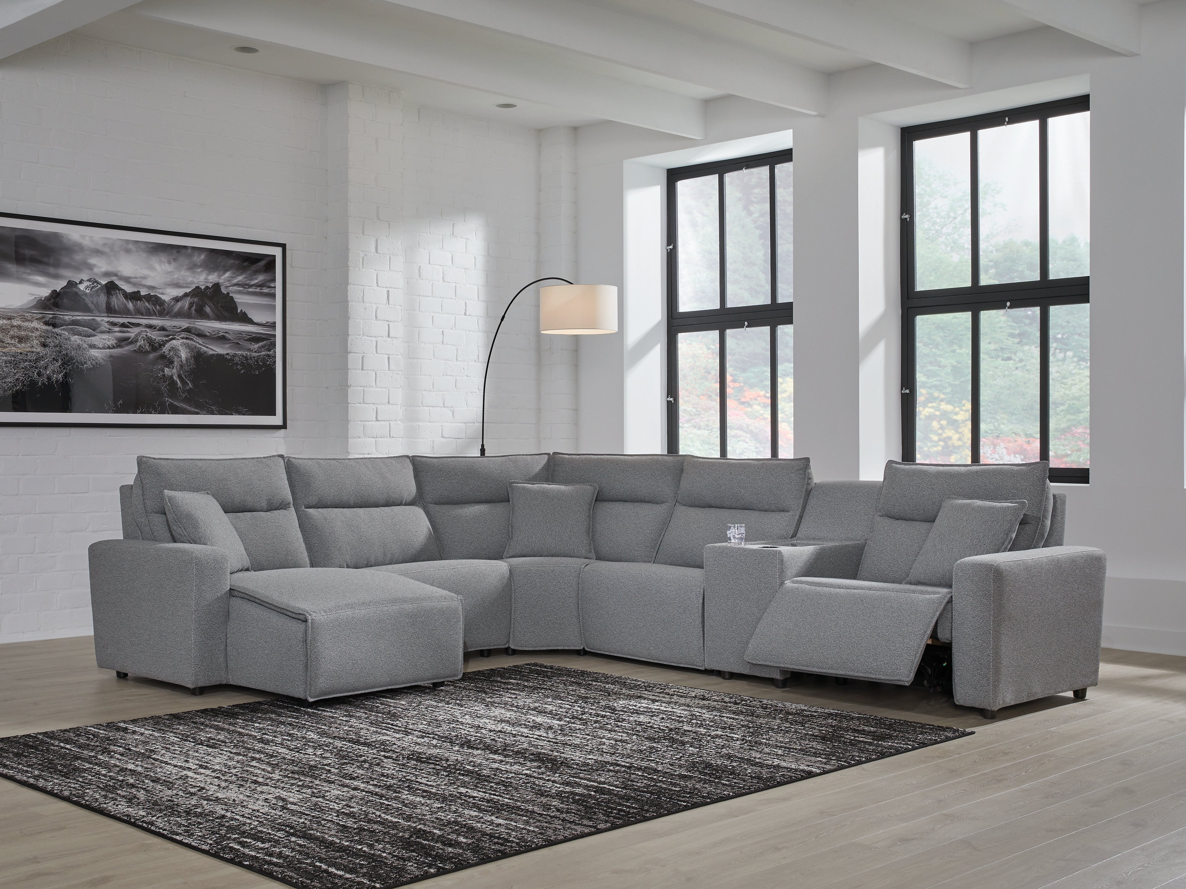 ネクサス NEXUS 7 MADMAXX ラグ カーペット Ⅶ Modmax II Salt and Pepper 6-Piece Power Reclining Sectional with