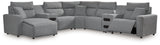 Modmax II Salt and Pepper 7-Piece Power Reclining Sectional with Chaise from Ashley - Luna Furniture