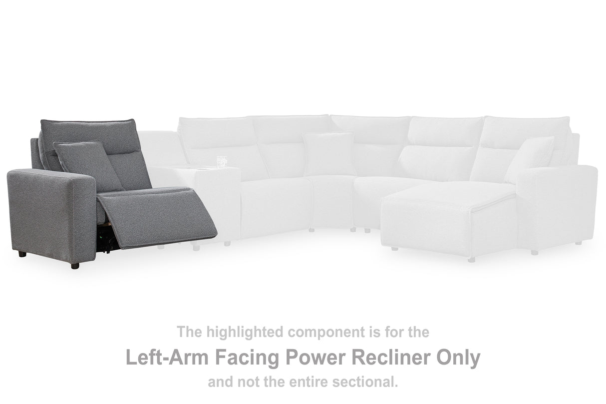 Modmax II Salt and Pepper Left-Arm Facing Power Recliner from Ashley - Luna Furniture