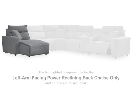 Modmax II Salt and Pepper Left-Arm Facing Press Back Power Chaise from Ashley - Luna Furniture