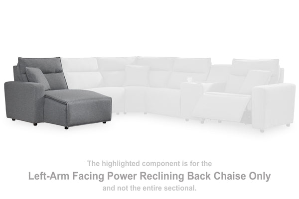 Modmax II Salt and Pepper Left-Arm Facing Press Back Power Chaise