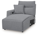 Modmax II Salt and Pepper Left-Arm Facing Press Back Power Chaise from Ashley - Luna Furniture