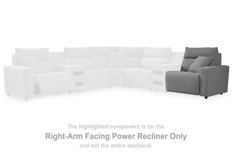Modmax II Salt and Pepper Right-Arm Facing Power Recliner from Ashley - Luna Furniture
