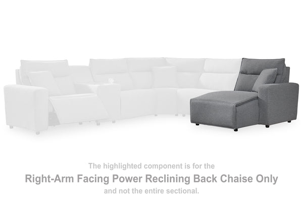 Modmax II Salt and Pepper Right-Arm Facing Press Back Power Chaise