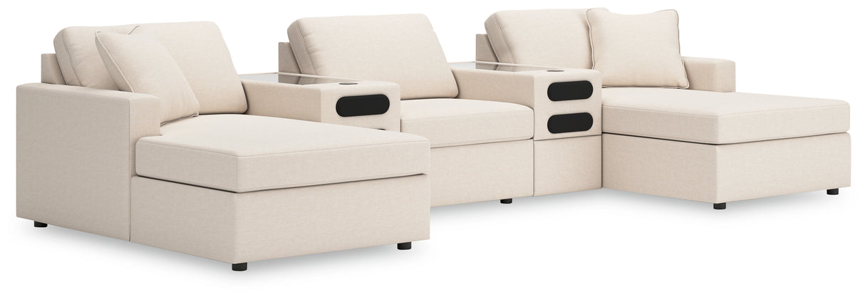 Modmax Oyster 5-Piece Double Chaise with Audio Consoles from Ashley Furniture - Luna Furniture