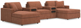Modmax Spice 5-Piece Double Chaise with Audio Consoles from Ashley - Luna Furniture