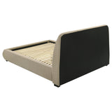 Mokena Brown 46-inch Upholstered Queen Platform Bed from Coaster - Luna Furniture