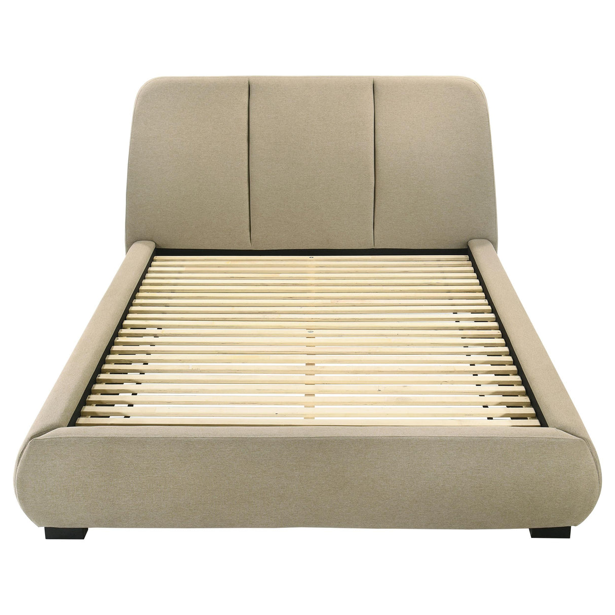 Mokena Brown Upholstered California King Platform Bed from Coaster - Luna Furniture