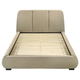 Mokena Brown Upholstered California King Platform Bed from Coaster - Luna Furniture