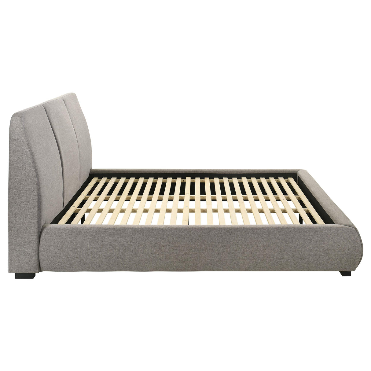 Mokena Taupe 46-inch Upholstered Eastern King Platform Bed from Coaster - Luna Furniture