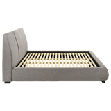 Mokena Taupe 46-inch Upholstered Eastern King Platform Bed from Coaster - Luna Furniture
