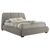 Mokena Taupe 46-inch Upholstered Queen Platform Bed from Coaster - Luna Furniture
