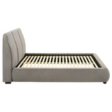 Mokena Taupe 46-inch Upholstered Queen Platform Bed from Coaster - Luna Furniture