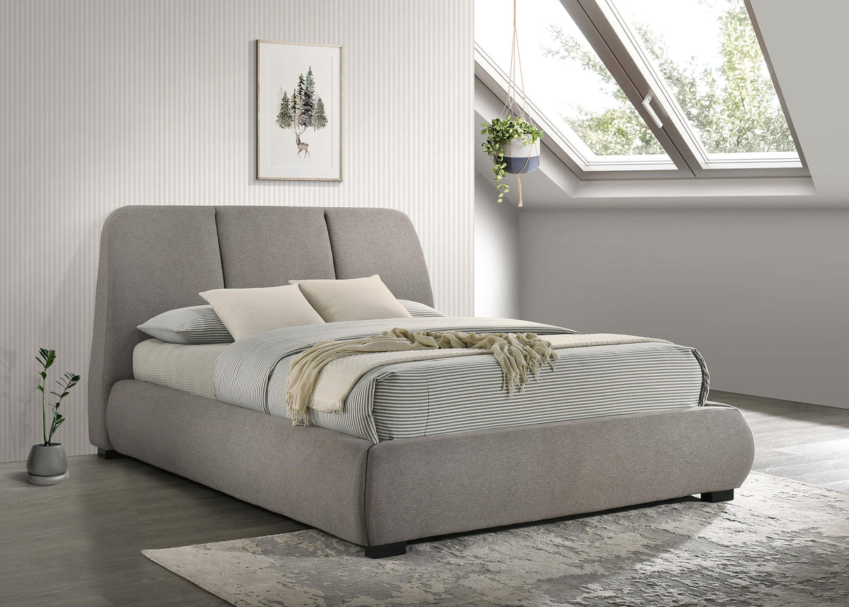Mokena Taupe Upholstered California King Platform Bed from Coaster - Luna Furniture