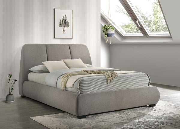 Mokena Taupe Upholstered California King Platform Bed