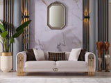 Monaco Stationary Sofa in Cream from Furnia - Luna Furniture