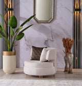 Monaco Cream 3-Piece Living Room Set (Sofa & Loveseat & Chair) from Furnia - Luna Furniture