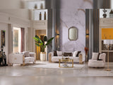 Monaco Cream 3-Piece Living Room Set (Sofa & Loveseat & Chair) from Furnia - Luna Furniture