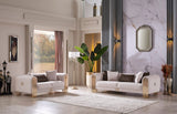 Monaco Cream 3-Piece Living Room Set (Sofa & Loveseat & Chair) from Furnia - Luna Furniture