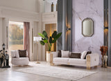 Monaco Cream 3-Piece Living Room Set (Sofa & Loveseat & Chair) from Furnia - Luna Furniture