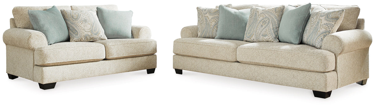 Monaghan Sandstone Sofa and Loveseat from Ashley - Luna Furniture