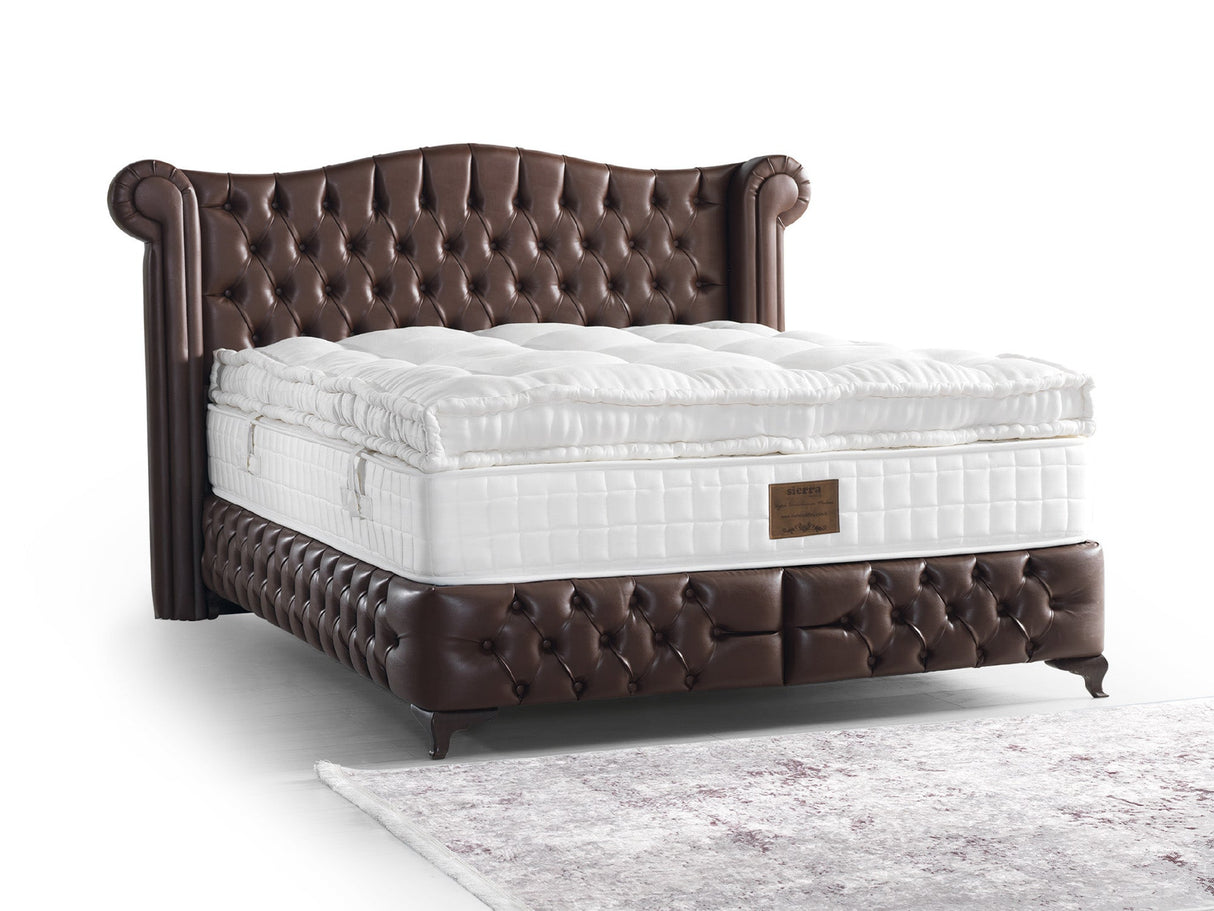 Monalisa King Storage Bed With Headboard in Brown from Furnia - Luna Furniture