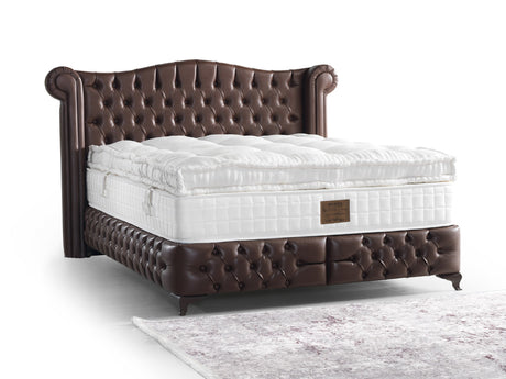 Monalisa Queen Storage Bed With Headboard in Brown from Furnia - Luna Furniture