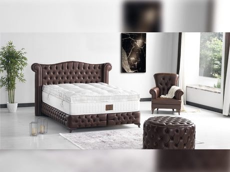 Monalisa King Storage Bed With Headboard in Brown from Furnia - Luna Furniture