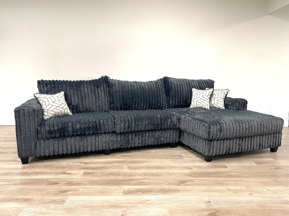Mondi Charcoal Corduroy Oversized Sectional from Happy Homes - Luna Furniture