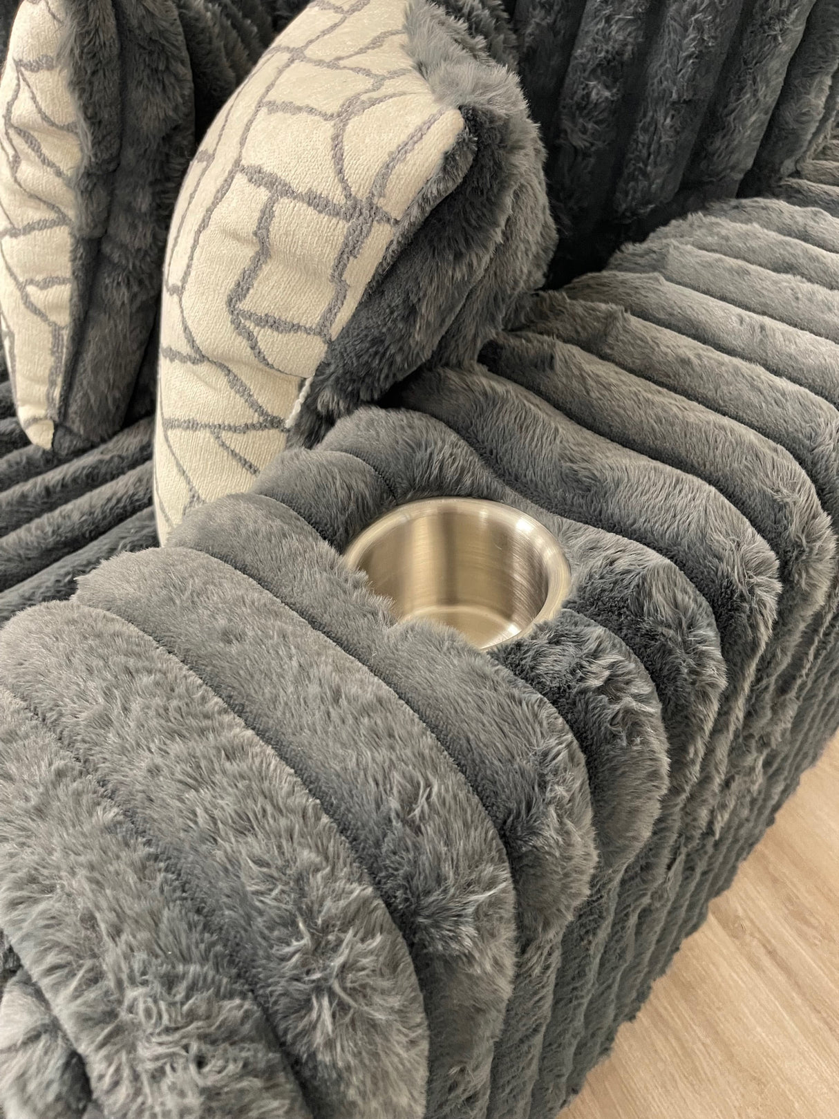 Mondi Charcoal Corduroy Oversized Sectional from Happy Homes - Luna Furniture