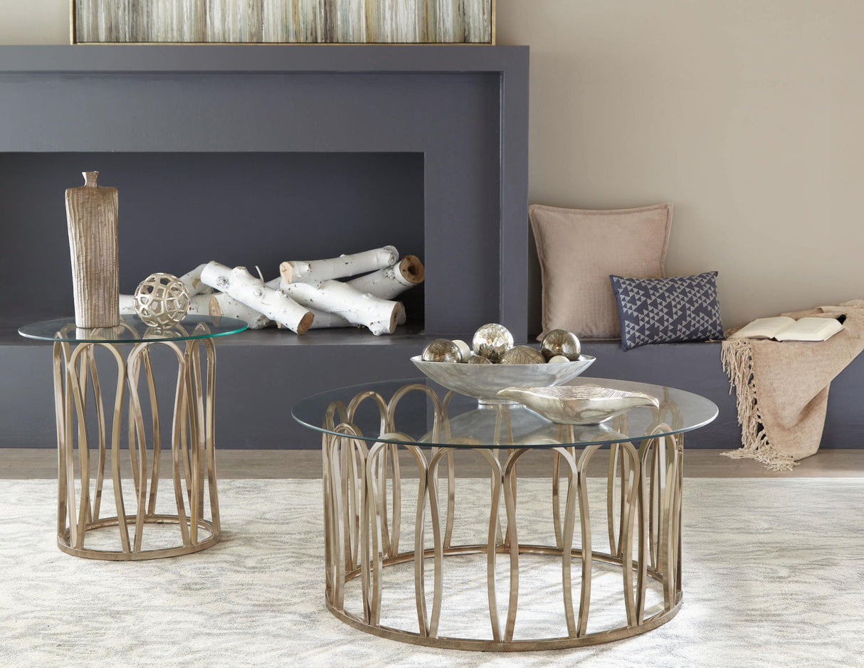 Monett Chocolate Chrome 2-Piece Coffee and End Table Set from Coaster - Luna Furniture