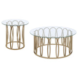Monett Chocolate Chrome 2-Piece Coffee and End Table Set from Coaster - Luna Furniture