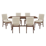 Monroe Walnut 7-Piece 71" Dining Set from Homelegance - Luna Furniture