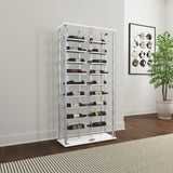 Montara Chrome Tempered Glass Wine Storage Display Curio Cabinet with LED Lighting from Coaster - Luna Furniture
