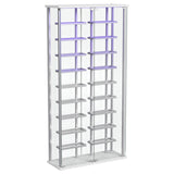 Montara Chrome Tempered Glass Wine Storage Display Curio Cabinet with LED Lighting from Coaster - Luna Furniture