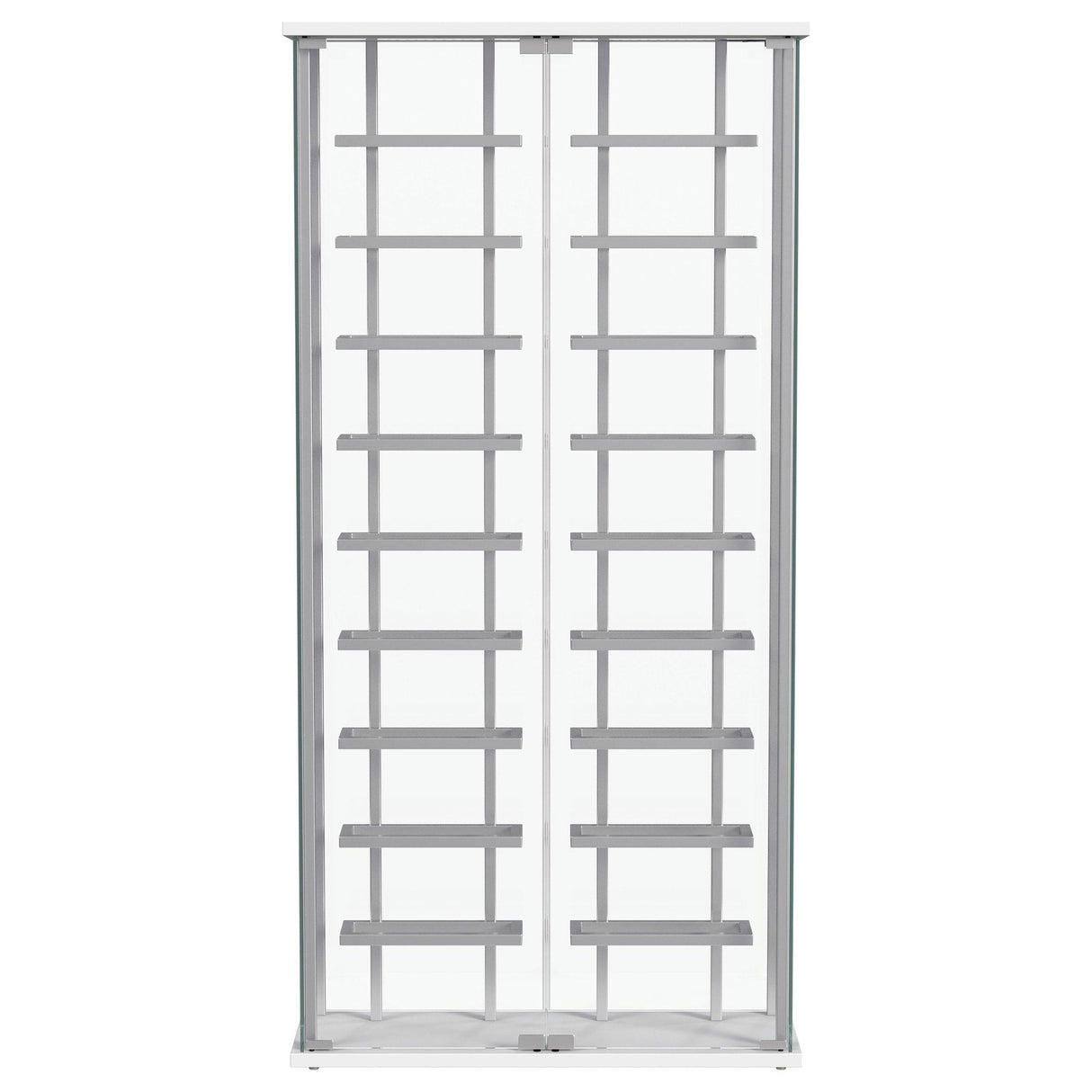 Montara Chrome Tempered Glass Wine Storage Display Curio Cabinet with LED Lighting from Coaster - Luna Furniture