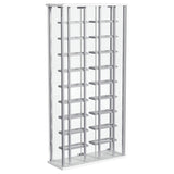 Montara Chrome Tempered Glass Wine Storage Display Curio Cabinet with LED Lighting from Coaster - Luna Furniture