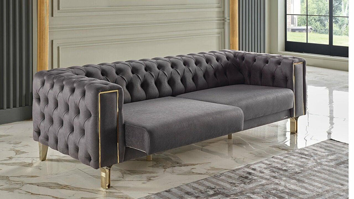 Montego Dark Anthrachite 3-Seat Sleeper Sofa from Bellona - Luna Furniture