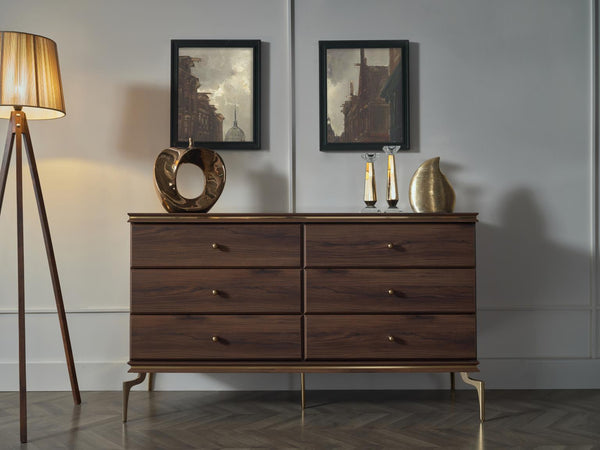 Montego Walnut 6-Drawer Dresser