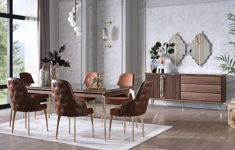 Montego Walnut/Carlino Marble Console/Buffet (Only Buffet) from Bellona - Luna Furniture