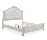 Montelaine Antique White Upholstered Panel Bedroom Set from Ashley - Luna Furniture