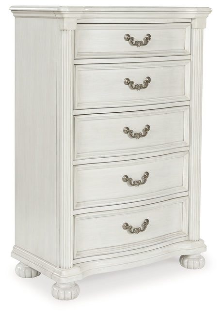 Montelaine Antique White Upholstered Panel Bedroom Set from Ashley - Luna Furniture