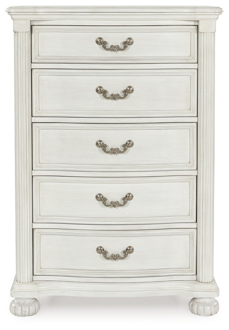 Montelaine Antique White Upholstered Panel Bedroom Set from Ashley - Luna Furniture