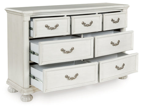 Montelaine Antique White Upholstered Panel Bedroom Set from Ashley - Luna Furniture