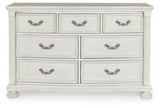 Montelaine Antique White Upholstered Panel Bedroom Set from Ashley - Luna Furniture