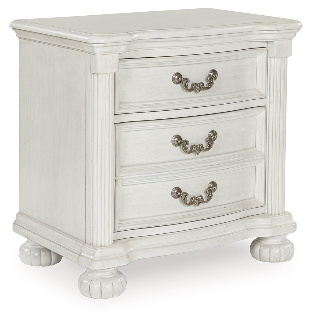 Montelaine Antique White Nightstand – Luna Furniture