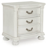 Montelaine Antique White Upholstered Panel Bedroom Set from Ashley - Luna Furniture