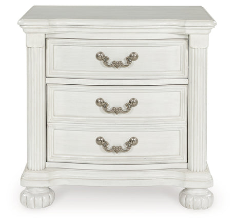 Montelaine Antique White Upholstered Panel Bedroom Set from Ashley - Luna Furniture