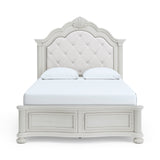 Montelaine Antique White Queen Upholstered Panel Bed from Ashley - Luna Furniture