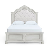 Montelaine Antique White Queen Upholstered Panel Bed from Ashley - Luna Furniture